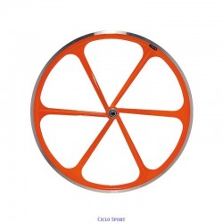 Ruote Fixed a 6 razze Arancio Fluo POSTERIORE